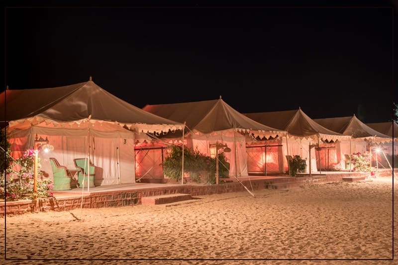 Spend a night in luxury tents under the sky filled with stars in Jodhpur.